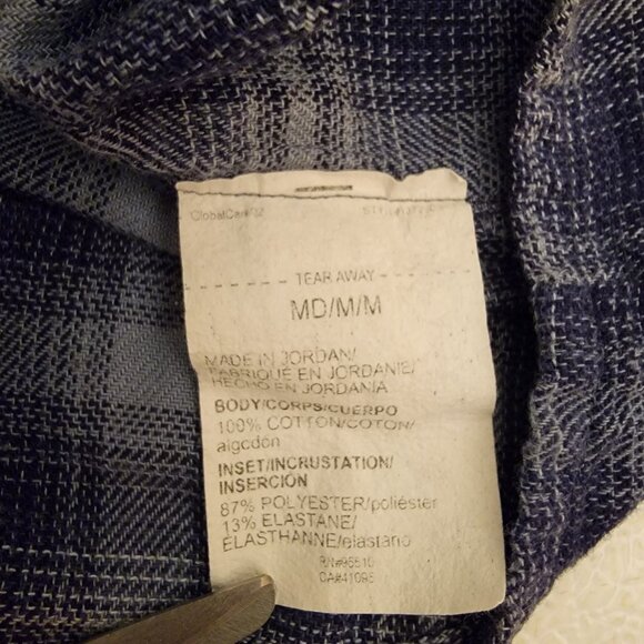 Under Armour Flannel Shirt Mens Medium Blue Plaid Tradesman Flex Snap Button Up - Picture 11 of 12